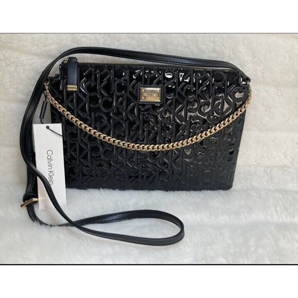 Brand New CK Calvin Klein Logo Embossed Smooth Crossbody Shoulderbag MSRP $158 - Picture 8 of 10